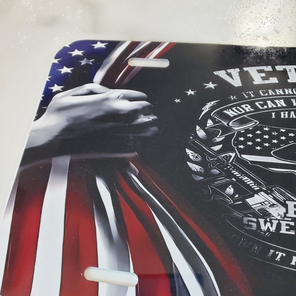 Veteran BLOOD SWEAT & TEARS License Plate - Picture 4 of 5